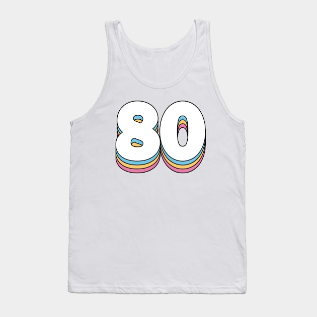 80 Number Tank Top by RetroDesign